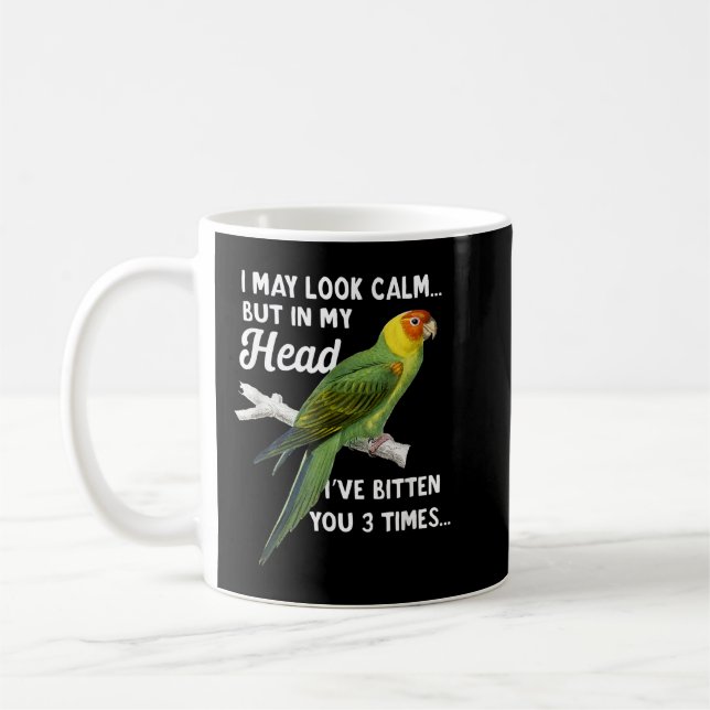 Grön Kind Roligt Citat Conure I Kan Se Lugn Par Kaffemugg (Vänster)