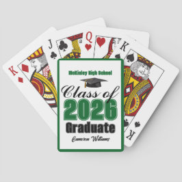 Grön klass 2026 anpassad examensfest casinokort