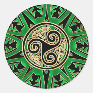 Grön klistermärke för CelticTriskele Mandala