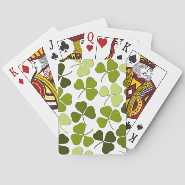 Grön klöver i en mängd olika nyanser casinokort (Baksidan)