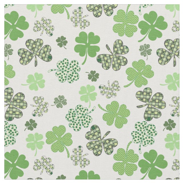 Grön klöver Shamrock St. Patrick's Day Tyg (Närbild)
