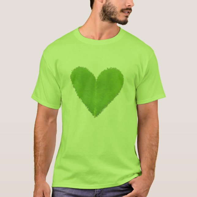 Grön klöverhjärta tee shirt (Framsida)