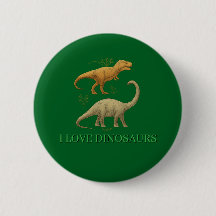 Grön knapp - Jag älskar dinosaurier