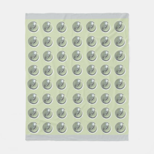 Grön knapp på grön mönster fleecefilt (Framsidan)