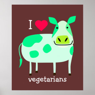 Grön ko - vegetarian poster
