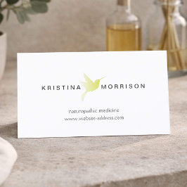 Grön kolibri-logotyp Naturopater, Sjukvård Visitkort