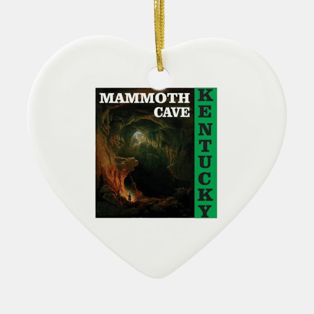 Grön kolossal grotta Kentucky Julgransprydnad Keramik (Framsidan)