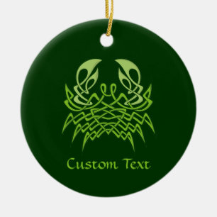 Grön krabba Celtic knut Julgransprydnad Keramik