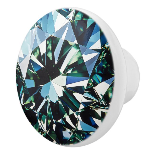 Grön kristall diamantmönster knopp (Höger)