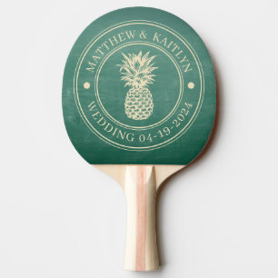 Grön Kritskrift Ananas Bröllopsnamn Pingisracket