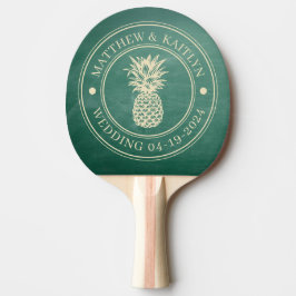 Grön Kritskrift Ananas Bröllopsnamn Pingisracket