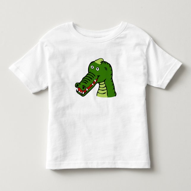 Grön krokodil - småbarntröja t shirt (Framsida)