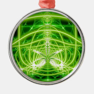 Grön krukalövFractal Julgransprydnad Metall