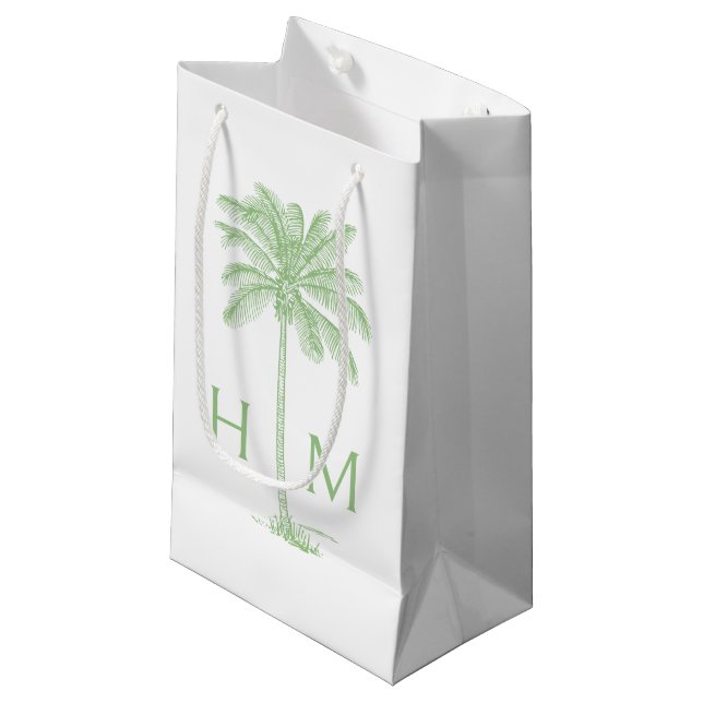 Grön kustpalmettopalm monogram (Framsidan Vinklad)