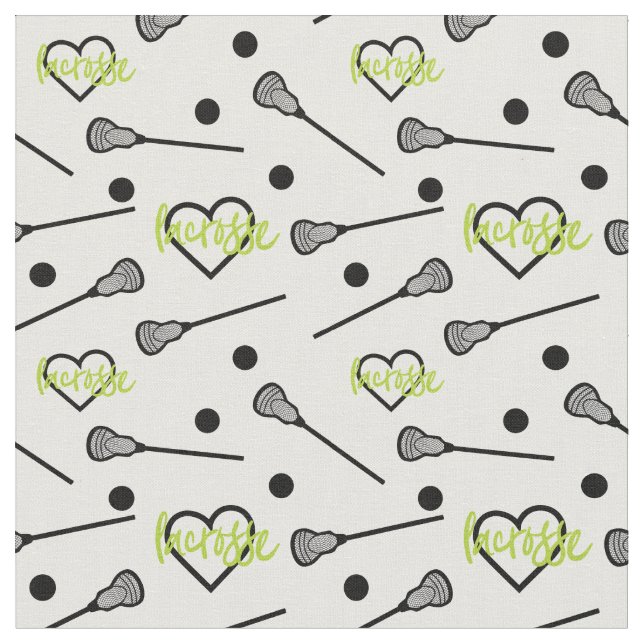 Grön lacrosse-stift och Hearts-Mönster Tyg (Närbild)