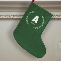 Grön lagerkrans Bokstav A Monogram