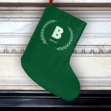 Grön lagerkrans Bokstav B Monogram