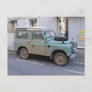 Grön Land Rover Vykort
