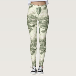 Grön landsbygd Varmluftsballong Toile (1) Leggings