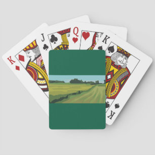 Grön lantlig landskapsbild casinokort