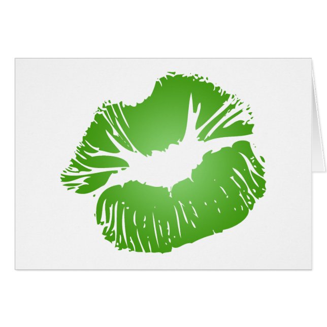 Grön läppar hälsningskort (Framsidan Horizontal)