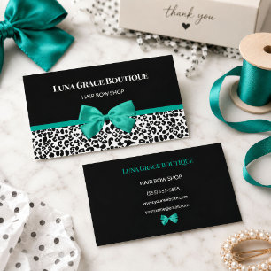 Grön Leopard Båge Hår Båge Butik Visitkort