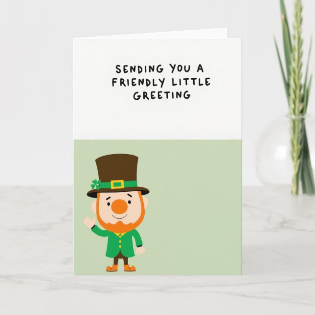 Grön Leprechaun Våg Kort (Framsida)