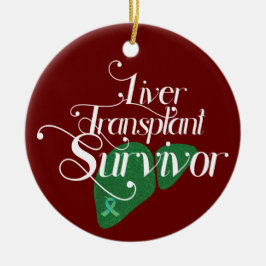 Grön levertransplantation överlevande anpassad  julgransprydnad keramik
