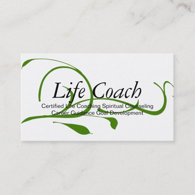 Grön Life Coach Andlig Rådgivning Vägledning Visitkort (Framsida)