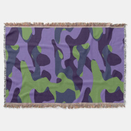 Grön Lila och Blå Camouflage abstrakt Filt