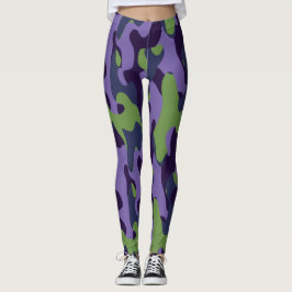 Grön lila och blå kamouflage abstrakt leggings