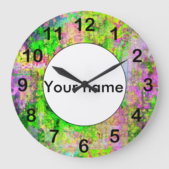 Grön lilastruktur stor klocka (Framsida)