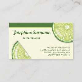 Grön Lime Citrus Frukt Skivor Nutritionist Visitkort