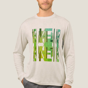 Grön Lime Oliv Mönstrad MCM-utseende Abstrakt Kons T Shirt