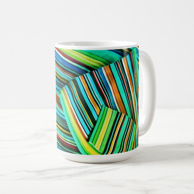 Grön Linje Illusionsdesign Kaffemugg (Framsida höger)