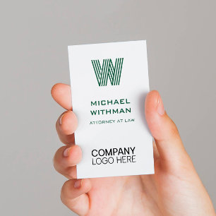 GRÖN LINJE MONOGRAM KORPORATIV LOGO QR-KOD VISITKORT