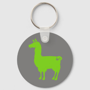 Grön Llama Keychain Nyckelring