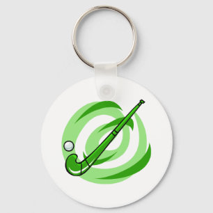 Grön logotyp för landhockey nyckelring