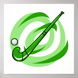 Grön logotyp för landhockey poster