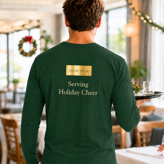 Grön logotyp jul personal service firande glädje t shirt (Skapare uppladdad)
