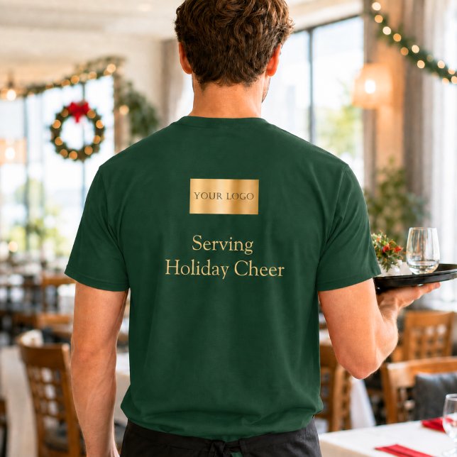 Grön logotyp jul personal service firande glädje t shirt (Skapare uppladdad)