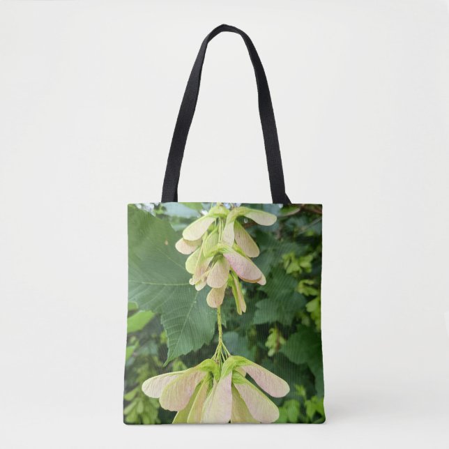 Grön lönnfrö Botanisk Totebag Tygkasse (Framsida)