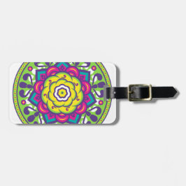 Grön lotusblommaMandala Bagagebricka