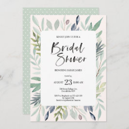 Grön lövverkinbjudningskort för möhippan inbjudningar