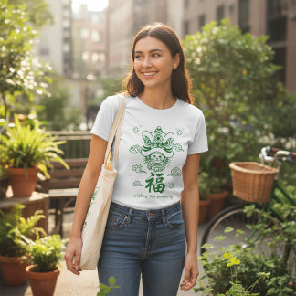 Grön Lucky Cat St. Patrick's Day Konst T Shirt
