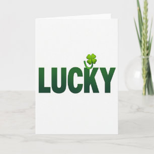 Grön Lucky Clover konstkort Kort