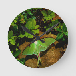 Grön Luna för jätte mal Rund Klocka