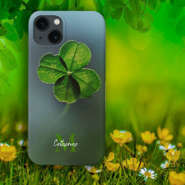 Grön Lycklig Klöver Shamrock Namn och Monogram
