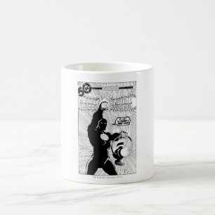 Grön lykta - glödande lykta som är svartvit kaffemugg