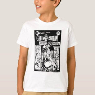 Grön lykta - grönt skuggade tecknad, svart och Whi T Shirt